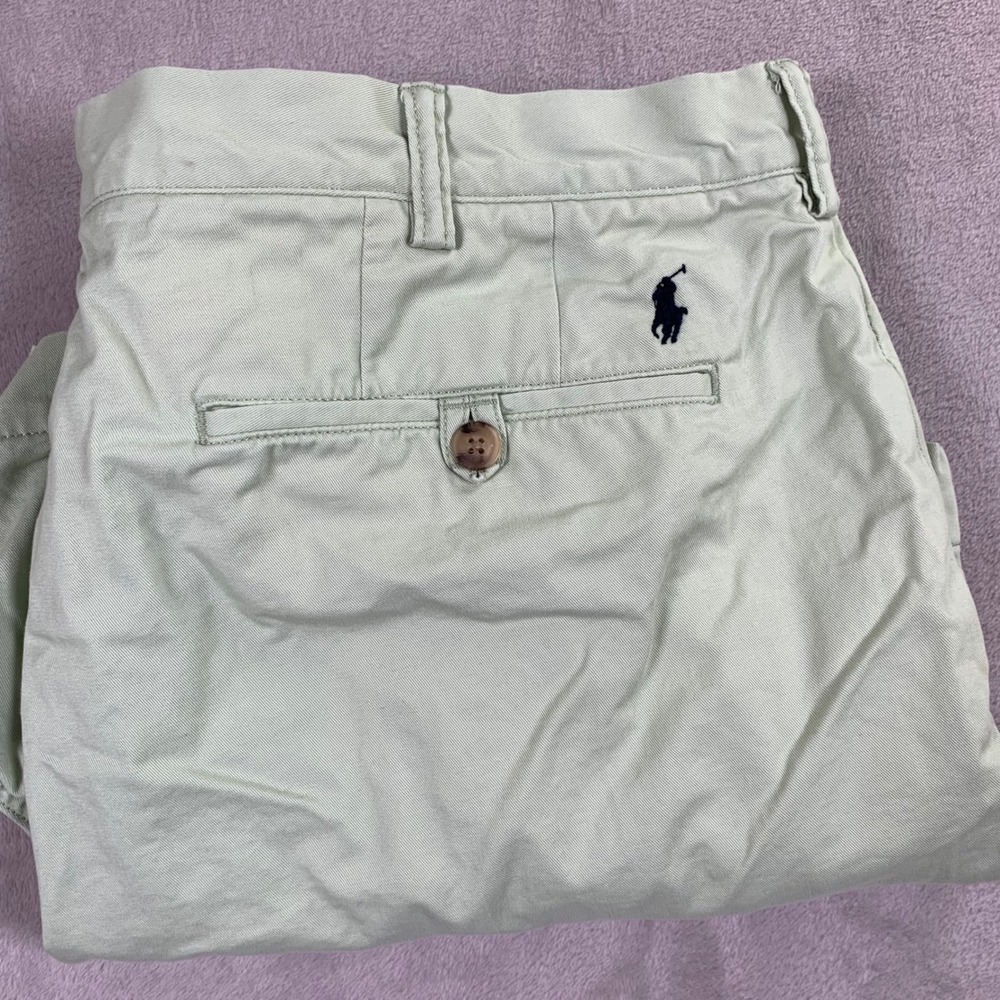 Polo Ralph Lauren Chino Shorts Mens 38 Beige Stretch Classic Fit Pony Logo